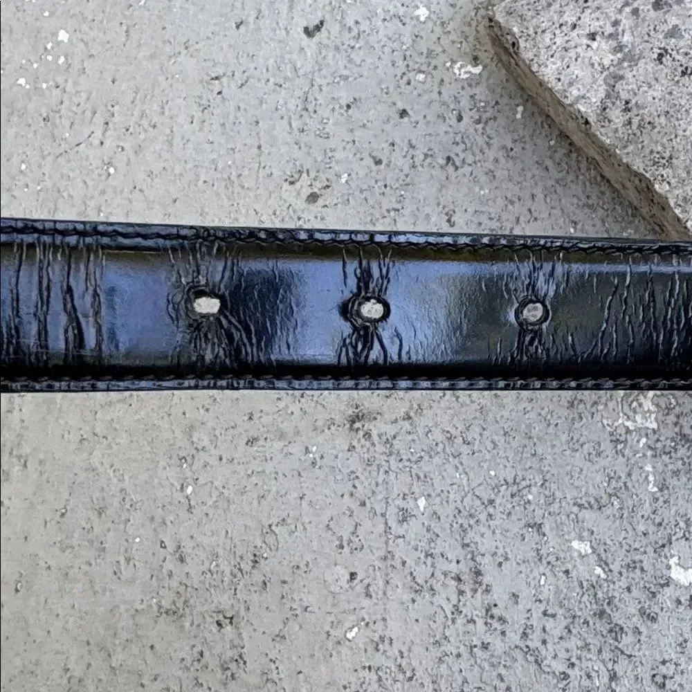 Gucci, vintage black leather skinny belt